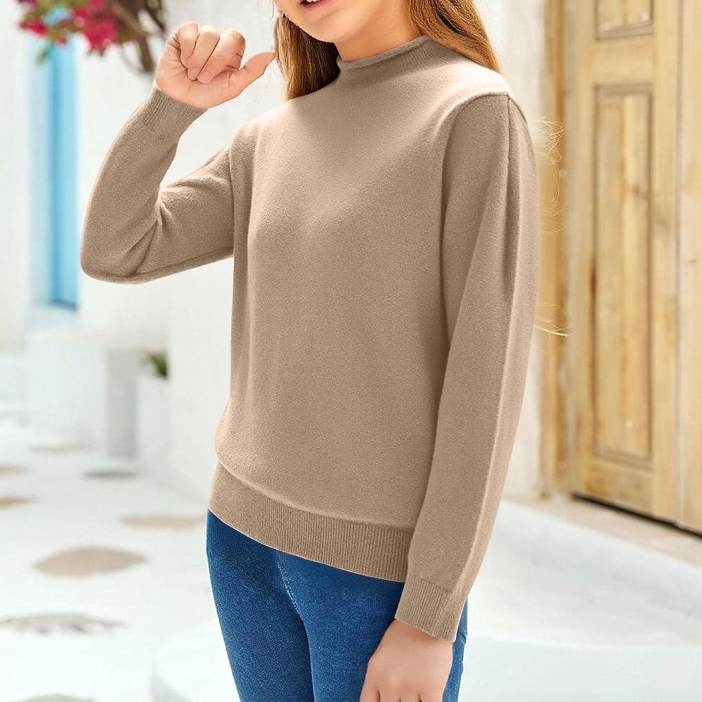Children's Fashionable Casual Half-high Collar Bottoming Shirt Long-sleeved Top