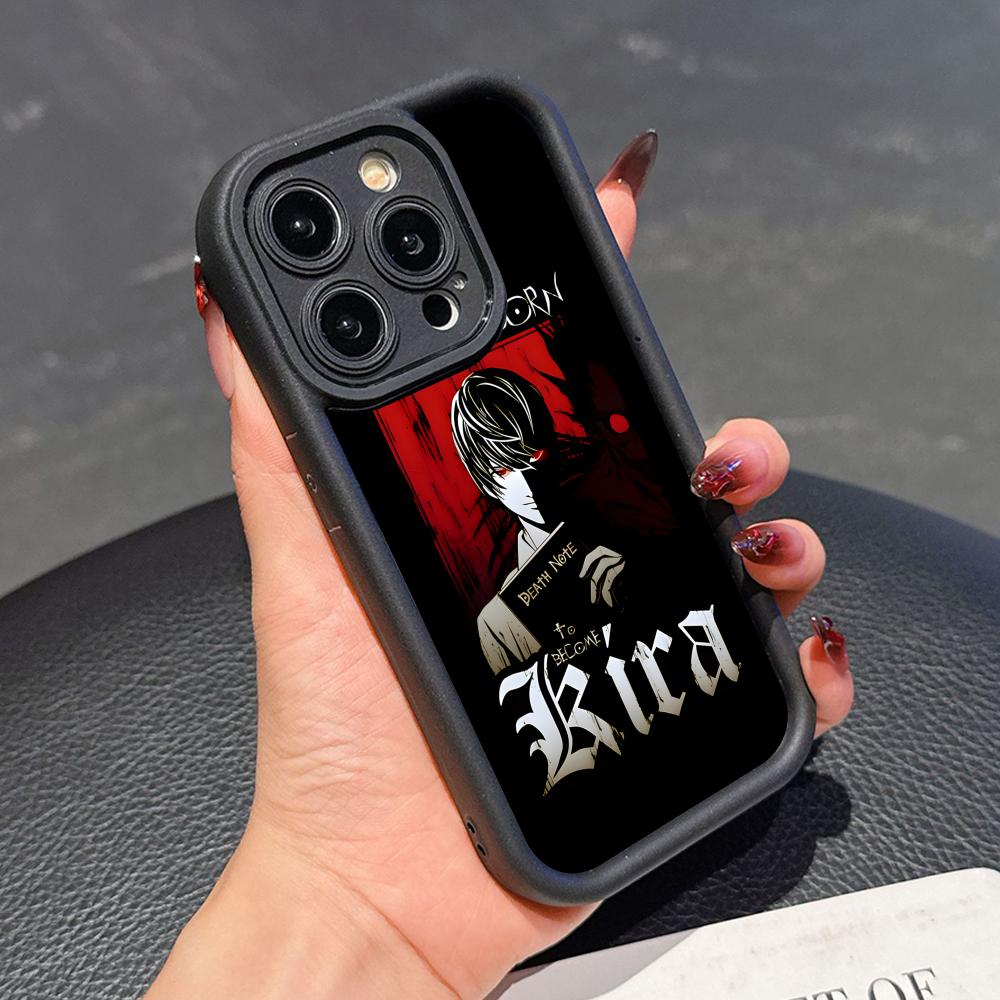 Death Note Kira Light Mobile Phone Case for iPhone 17 16 15 14 13 12 11 Air Pro Max Plus Thicken TPU Colorful Cover Cover Luxury