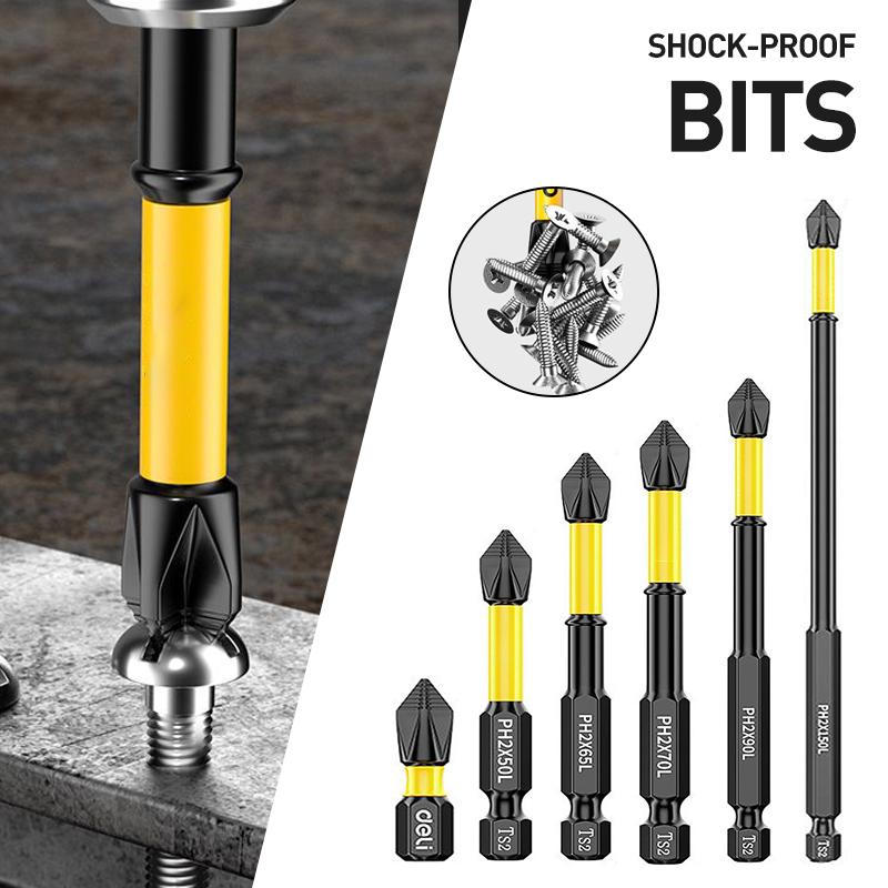 Magnetic Anti-shock Batch Head High Hardness Non-Slip Impact Bits Cross Screwdriver 25/50/65/70/90mm Screwdriver Set