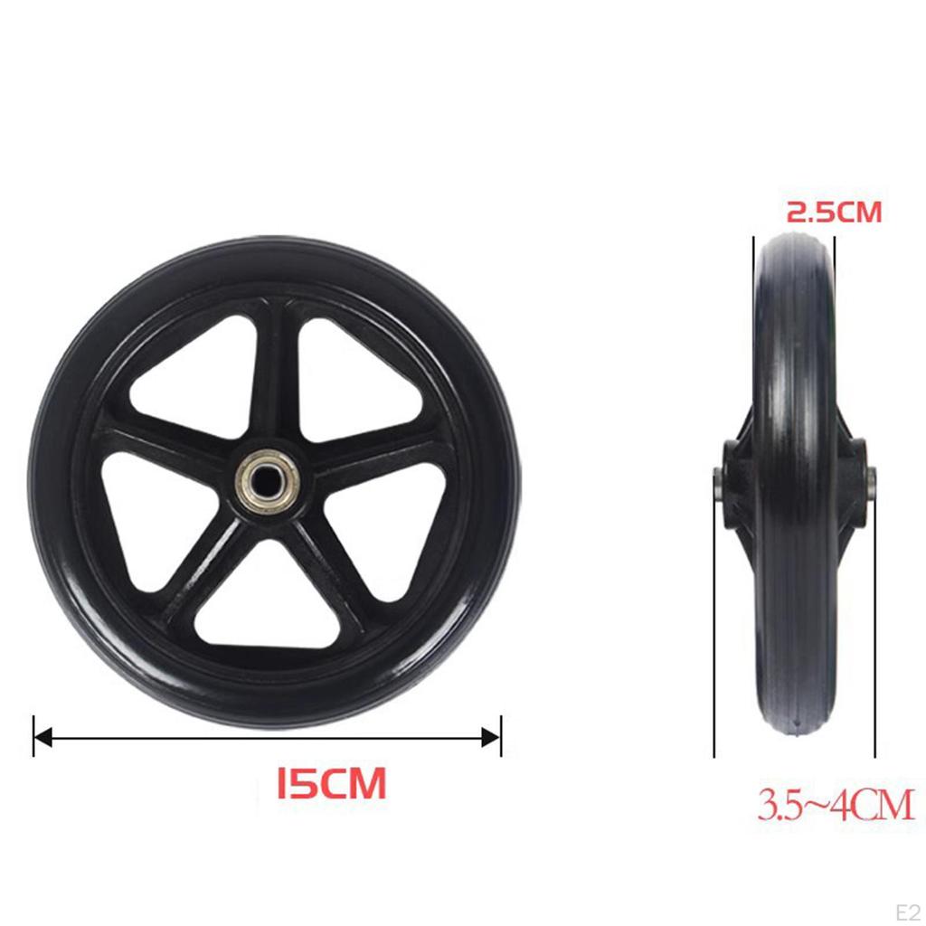 2x Rueda de Silla de Ruedas Delantera Reemplazo Suave de Alta Resistencia para Andadores