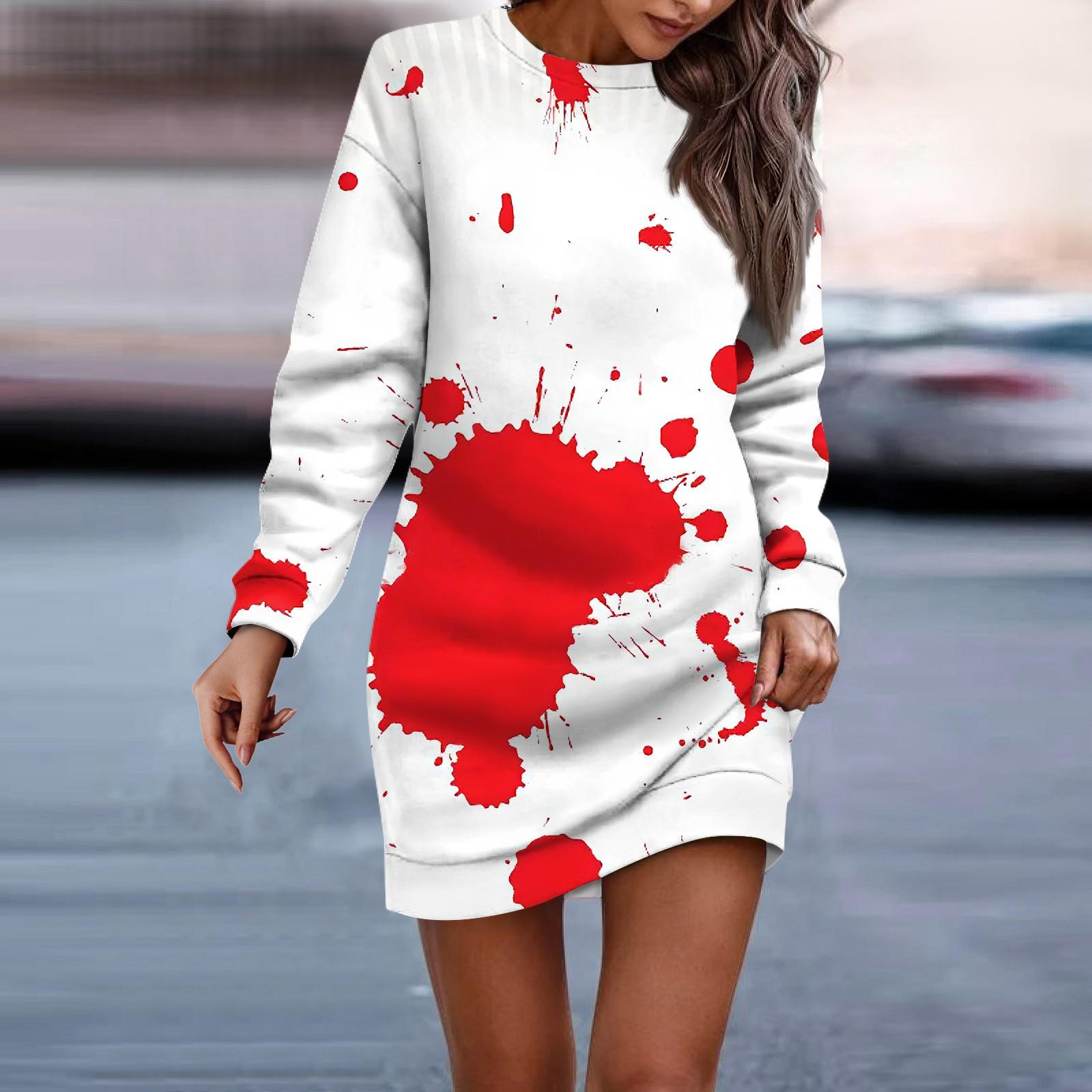 Женское платье-свитер с круглым вырезом и длинными рукавами на Хэллоуин L шафрановый — фото 6