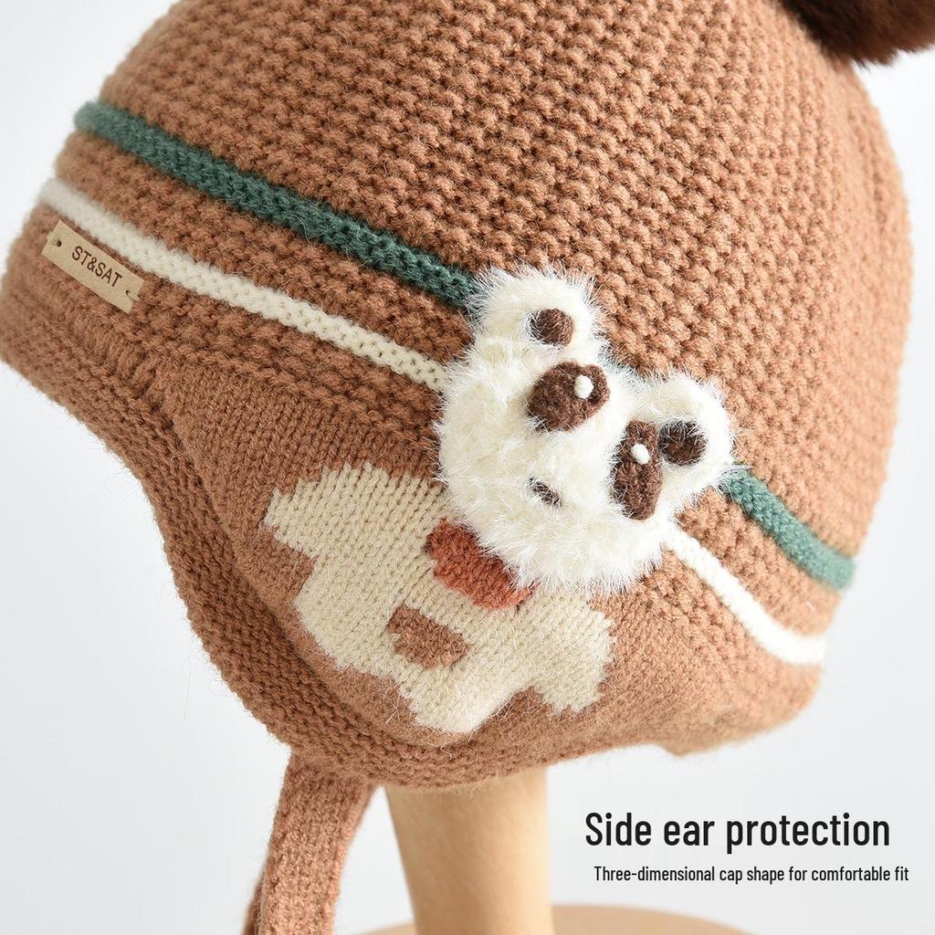 Baby Knit Hat: Cute, Warm, Windproof Ear Protection for Autumn & Winter
