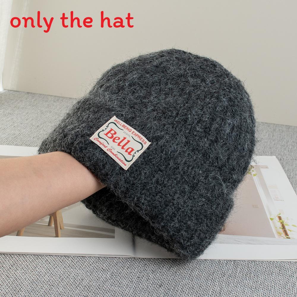 

Korean Style Knitted Cap For Women With Face Slimming Fit And Cold Weather Protection DarkGray