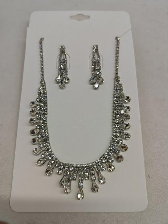 Strass Tropfen Quasten Ohrringe & Halskette Set - Luxuriöse High-End Schlüsselbeinkette für Frauen