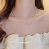Irregular crystal beaded three-layer necklace, stylish and simple, versatile collarbone chain, personalized niche design, women's clothing