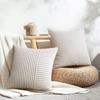 New modern simple decorative throw pillow striped splicing linen pillowcase bedside backrest decorative cushion