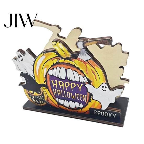 Halloween Napkin Holder Wooden Holder, Ghost Pumpkin Decorative Tabletop Tissue Dispenser, Rustic Kitchen Counter Storage Paper Organizer for Holiday