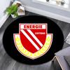Energie Cottbus Logo Printed Round Rug, Non Slip Washable Circular Carpet For Living Room Bedroom Playroom, Sports Fan Decor, Holiday Birthday Gift