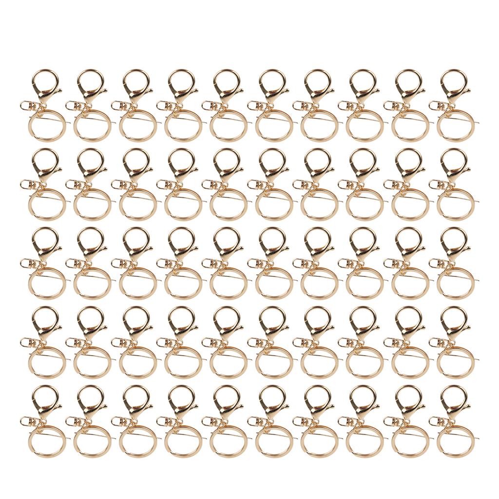 50pcs Key Ring with Snap Hook Alloy Key Ring Lobster Clasp for Keychain Jewelry DIY Craft Lanyard