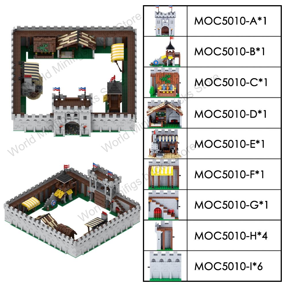 MOOXI MOC Medieval Military Castle Bricks Gate Wall Catapult Ship Building Blocks Set Assembly Toys For Children Adults DIY Gift