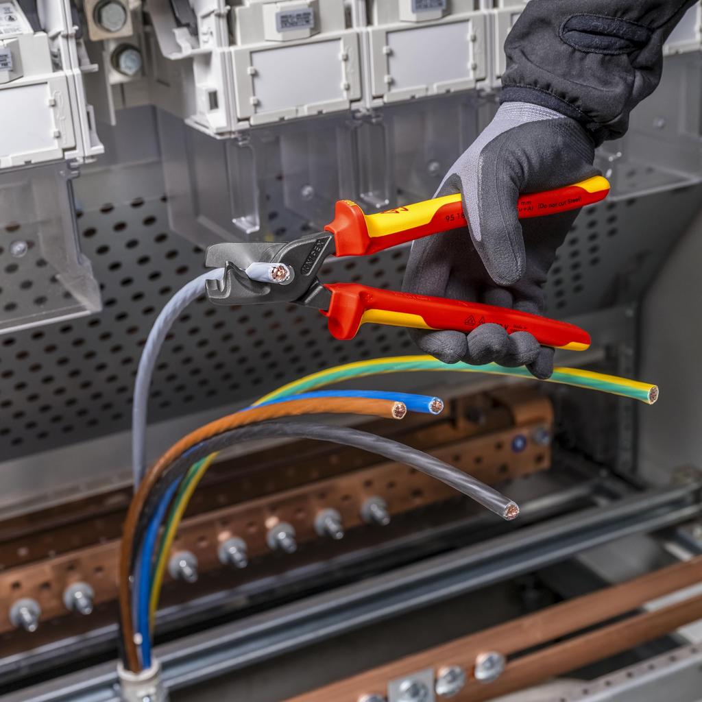 KNIPEX Insulated Cable Step XL 225mm Cutter, Cut, Size, 95mm, 18mm,