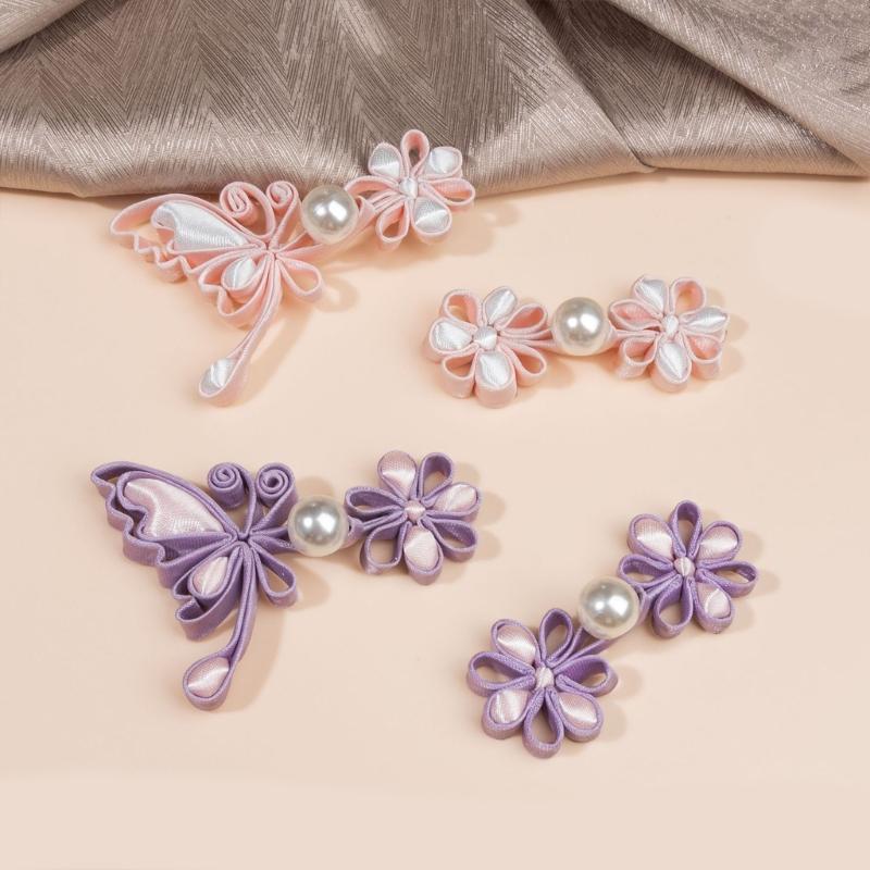 Satins Fabric Butterfly Knot Button Ideal For Wedding Dress And Clothing Embellishment