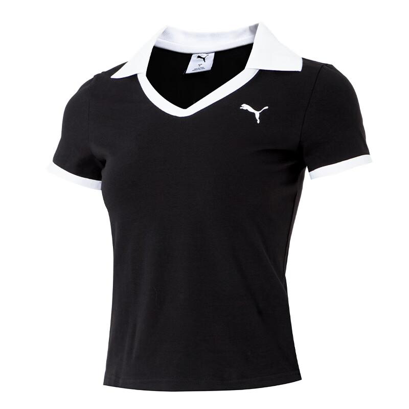 

Puma Comfortable Breathable Casual Sports Polo Shirt Women tops Black 633121-01 S