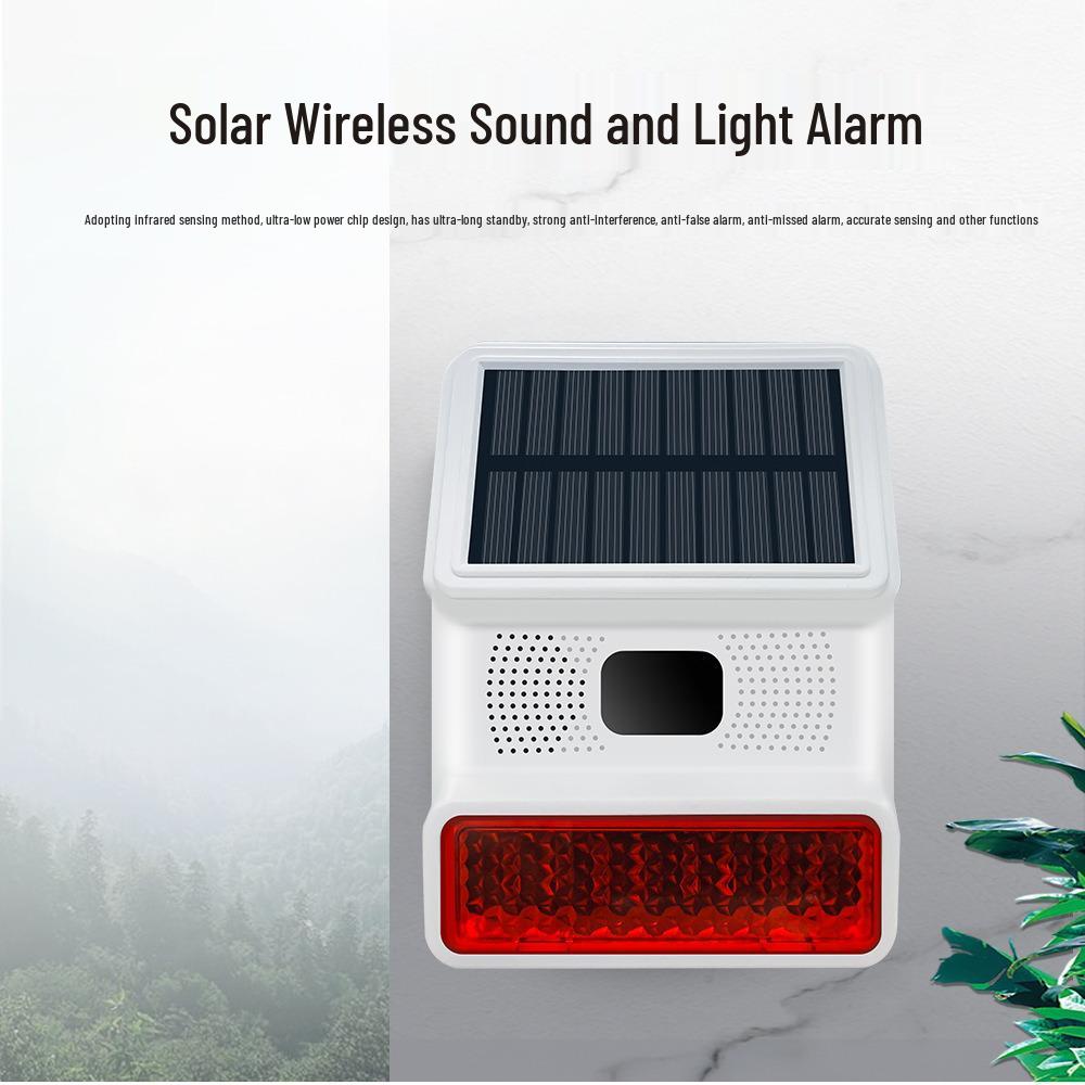 Sistema di allarme sonoro e luminoso solare wireless per interni/esterni Sistema a sirena antifurto