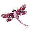 Retro Dragonfly Brooch Female Alloy Inlaid with Diamond Heavy Industry Insect Safety Pin Suit Coat Collar Fashion Pin Accessory