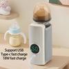 Compact USB Powered 2000mAh Baby Bottle Warmer with Intelligent Temperature Control Energy Efficient for Travel Use