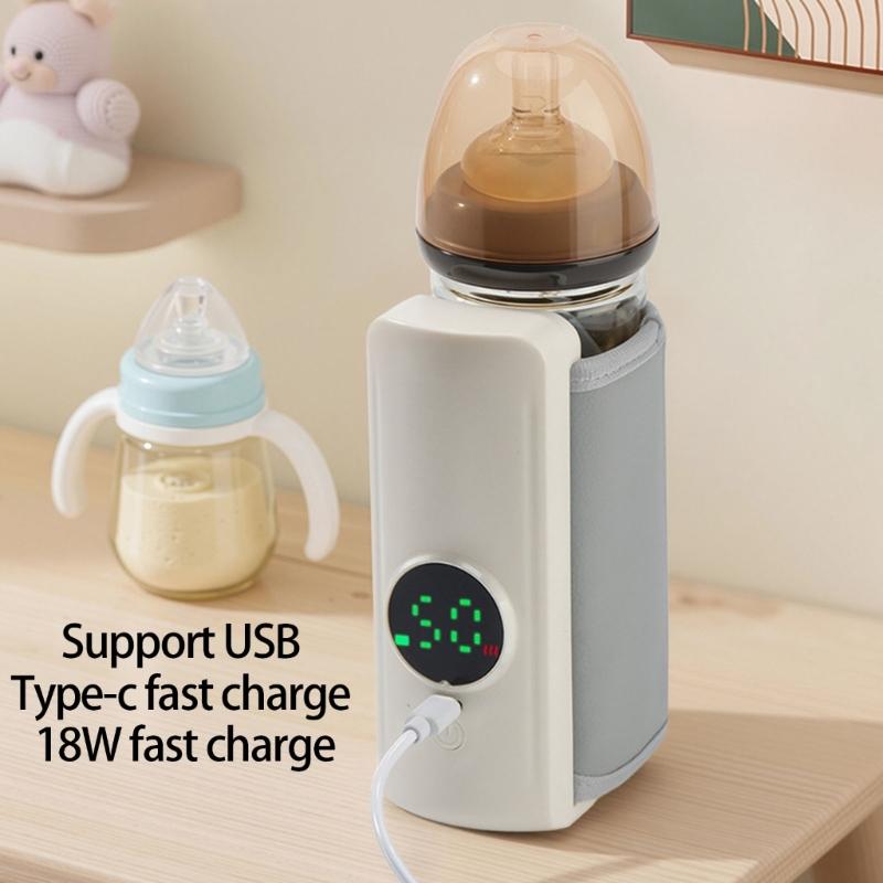 Compact USB Powered 2000mAh Baby Bottle Warmer with Intelligent Temperature Control Energy Efficient for Travel Use