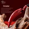 Putuoshan Cinnabar Wolf Tooth Pendant Necklace - Safety Amulet Gift for Women, Men, or Boyfriend