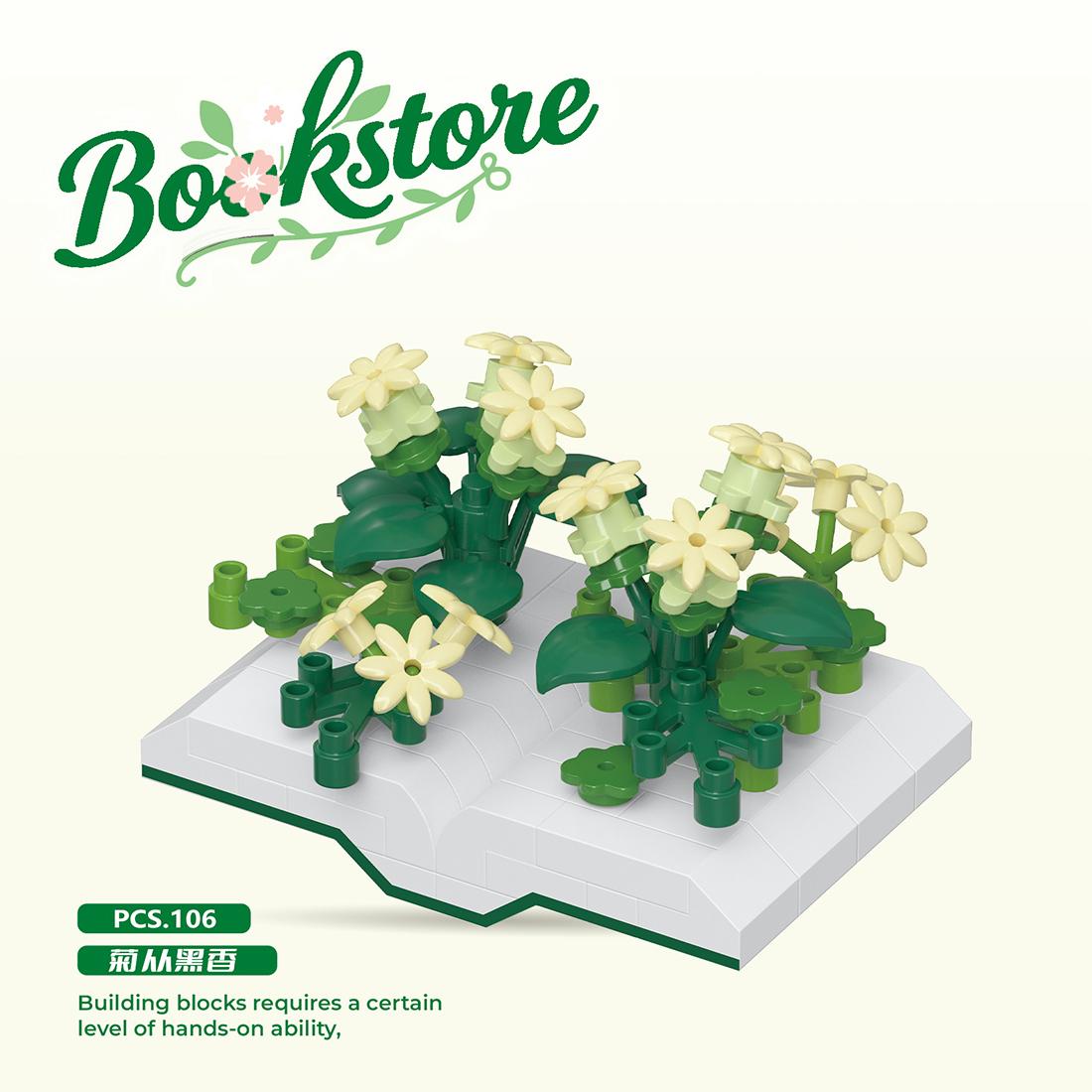 

Non-Toxic Creative Plastic Flowers Book Series Micro Building Blocks Educational Kids Toys Desktop Decoration Gift For Mother S Day No box