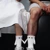 1 Pair Fashion Woman Socks Funny Creative Magnetic Attraction Hands Black White Cartoon Eyes Couples Socks