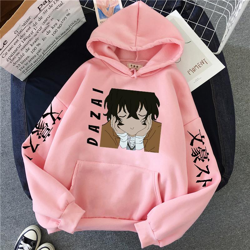 

Kawaii Anime Bungou Stray Dogs Hoodies Funny Dazai Osamu Cartoon Print Winter Casual Oversize Harajuku Casual Women Sweatshirts 3XL
