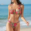 Sexy Print Bikini Women's Split Swimsuit Lace