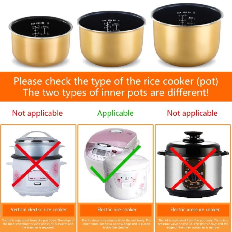 Practical Heat Efficient Rice Pot Insert Replacement 3L 4L 5L Size Option Nonstick Surfaces Suitable for Most Cookers