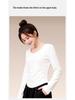 Women's Double-Sided German Fleece U-Neck Long-Sleeve Slim Fit Winter Top 