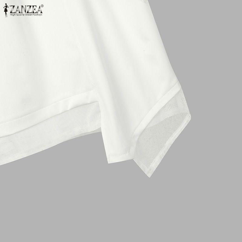 ZANZEA Women Casual Round Neck Summer Half Sleeve T-Shirts