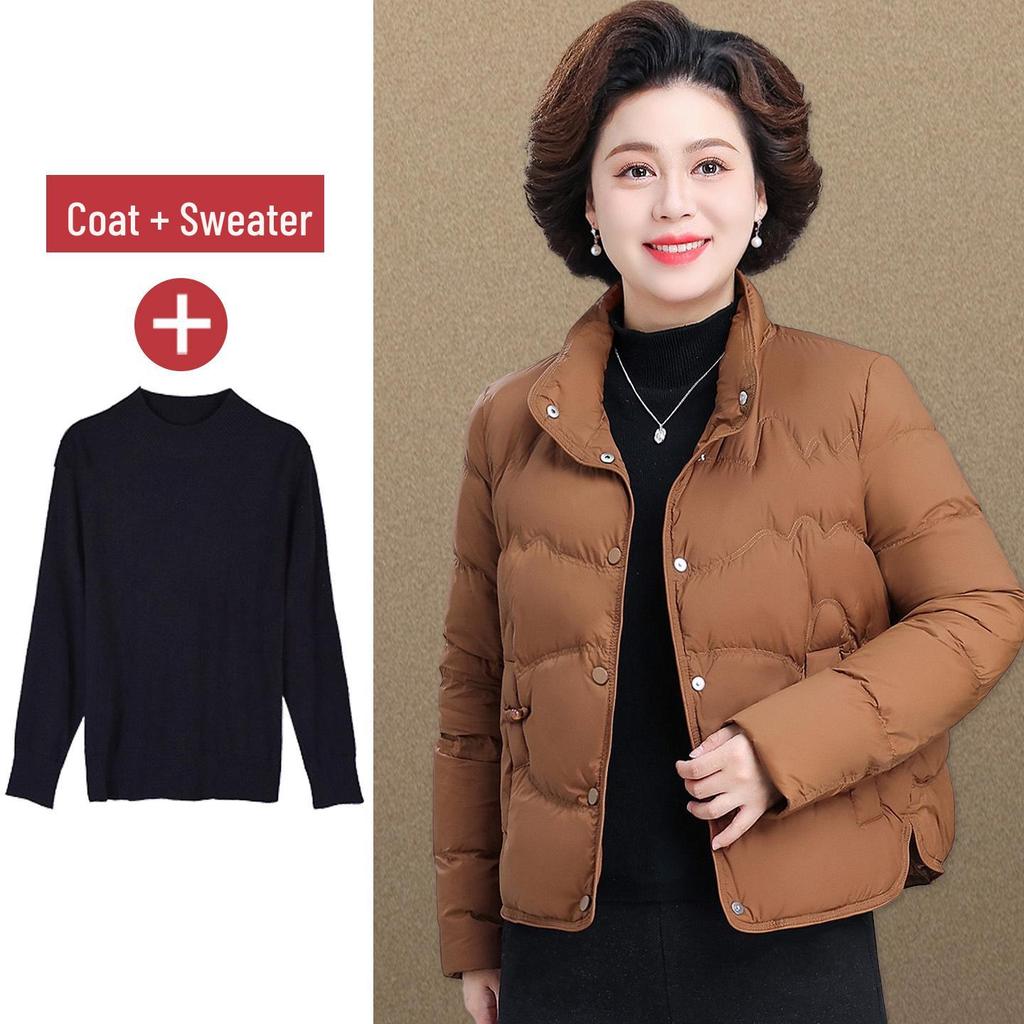 2025 Women's Short Lightweight Down Jacket for Winter: New Style, Cotton-Padded, Perfect for Petite, Middle-Aged & Elderly