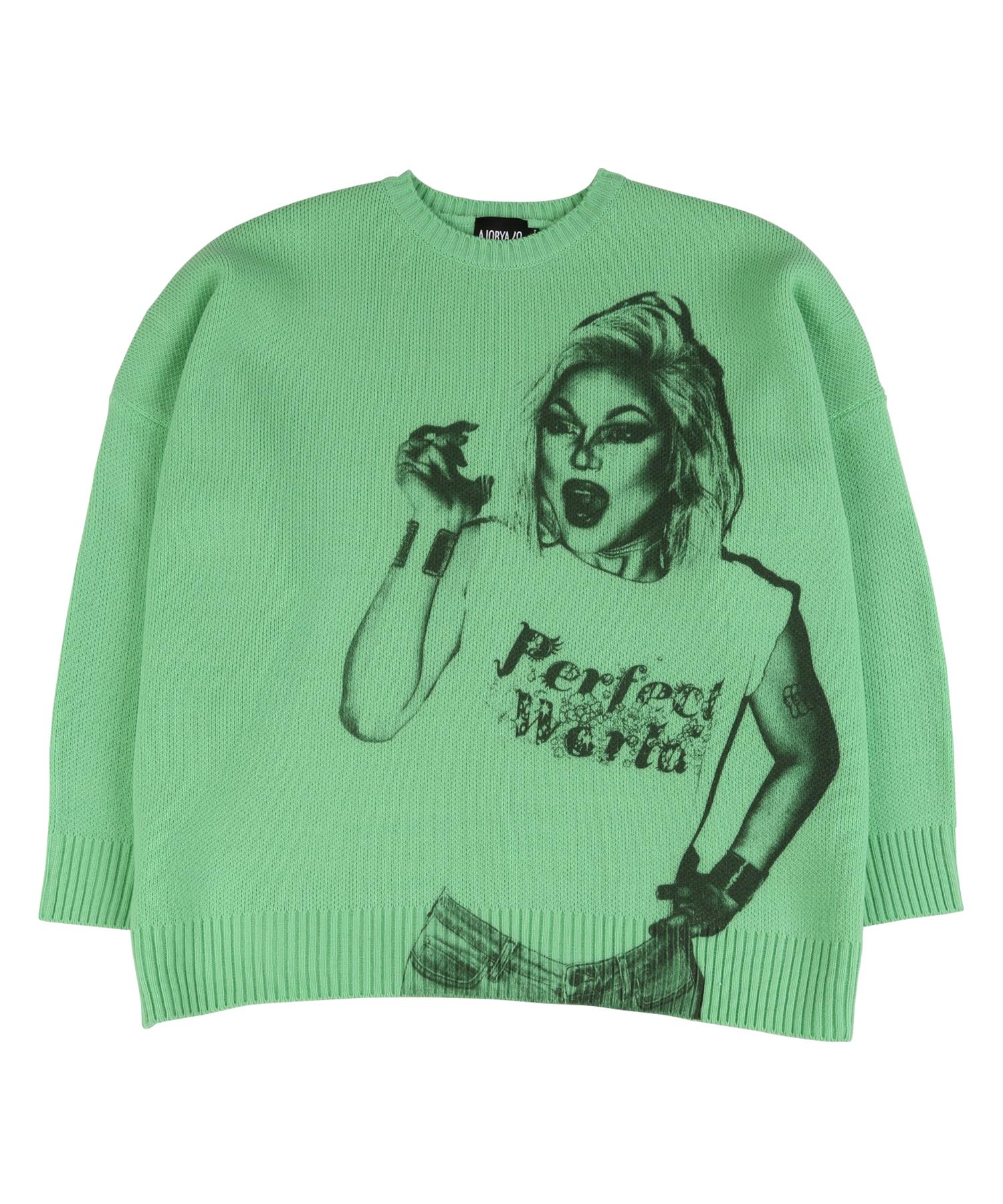 Azo By Azo Bambi Oversized Sweater [Green] Relaxed _ L