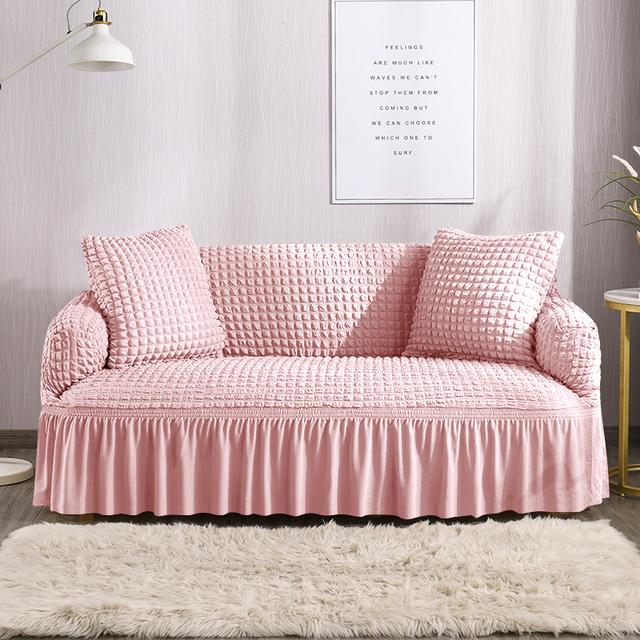 European Jacquard Sofa Cover Sofa Cover Fabric Solid Color Lightweight Luxury Full Set Living Room