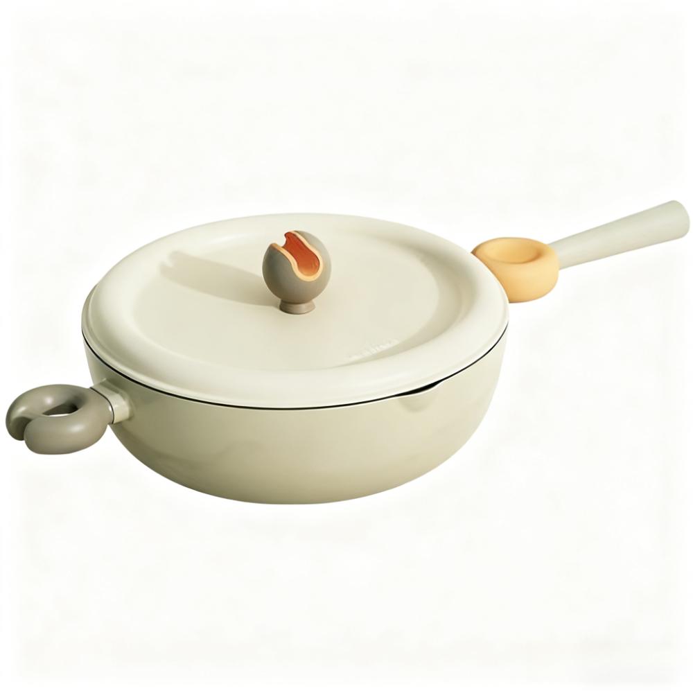 Wok with Lid Maifan Stone Nonstick Pan Multifunctional Integrated Wok for Household for Open Flame and Induction Cookers 28cm