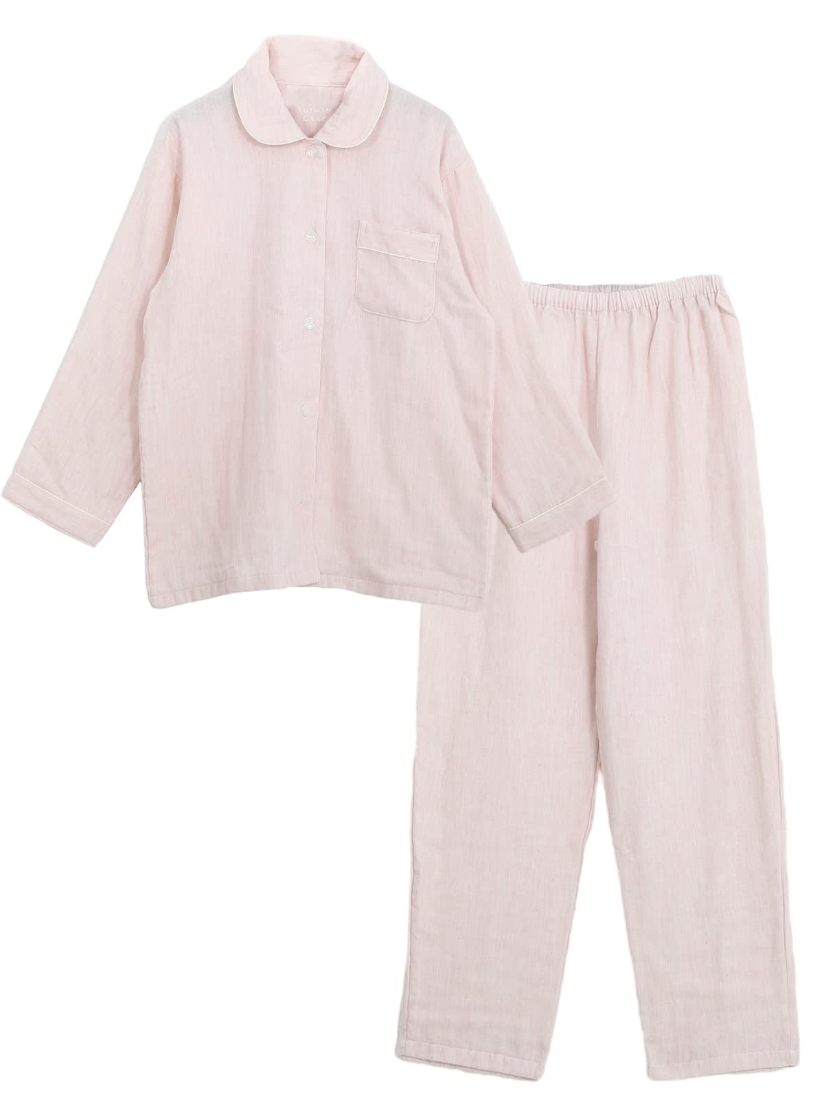 

Kaitak Family Suimin Care Ботаническая марля Сделано в Японии Длинные цельные размеры 3L Женская трехслойная пижама, Япония, 100% хлопок, Рукав, Цвет, Весна, Осень, розовый