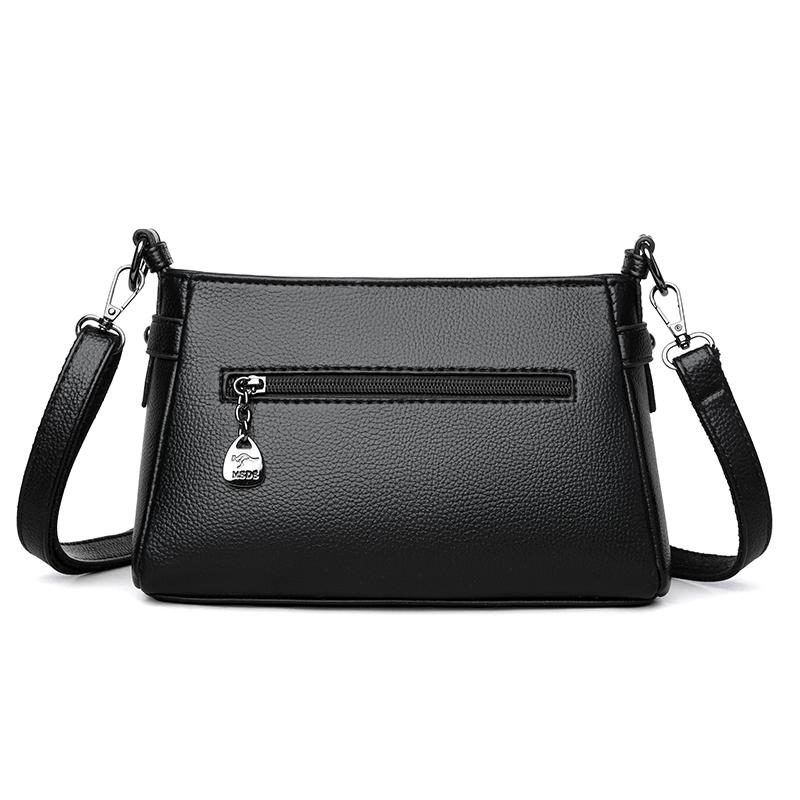Soft Leather Women's Small Square Bag Shoulder Bag Middle-Aged Mother's Bag Commuter Crossbody Bag