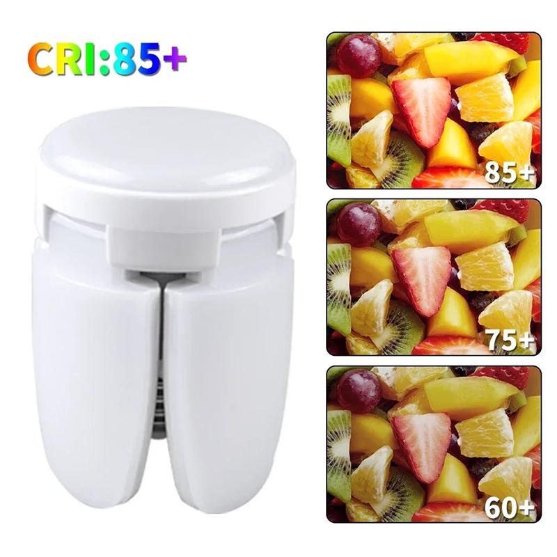 E27 Wentylator składany 28W żarówka LED AC220V/110V 40 Żarówka Deformacja do domowych lamp sufitowych Magazyn i garaż Białe światło Żarówka 6500K