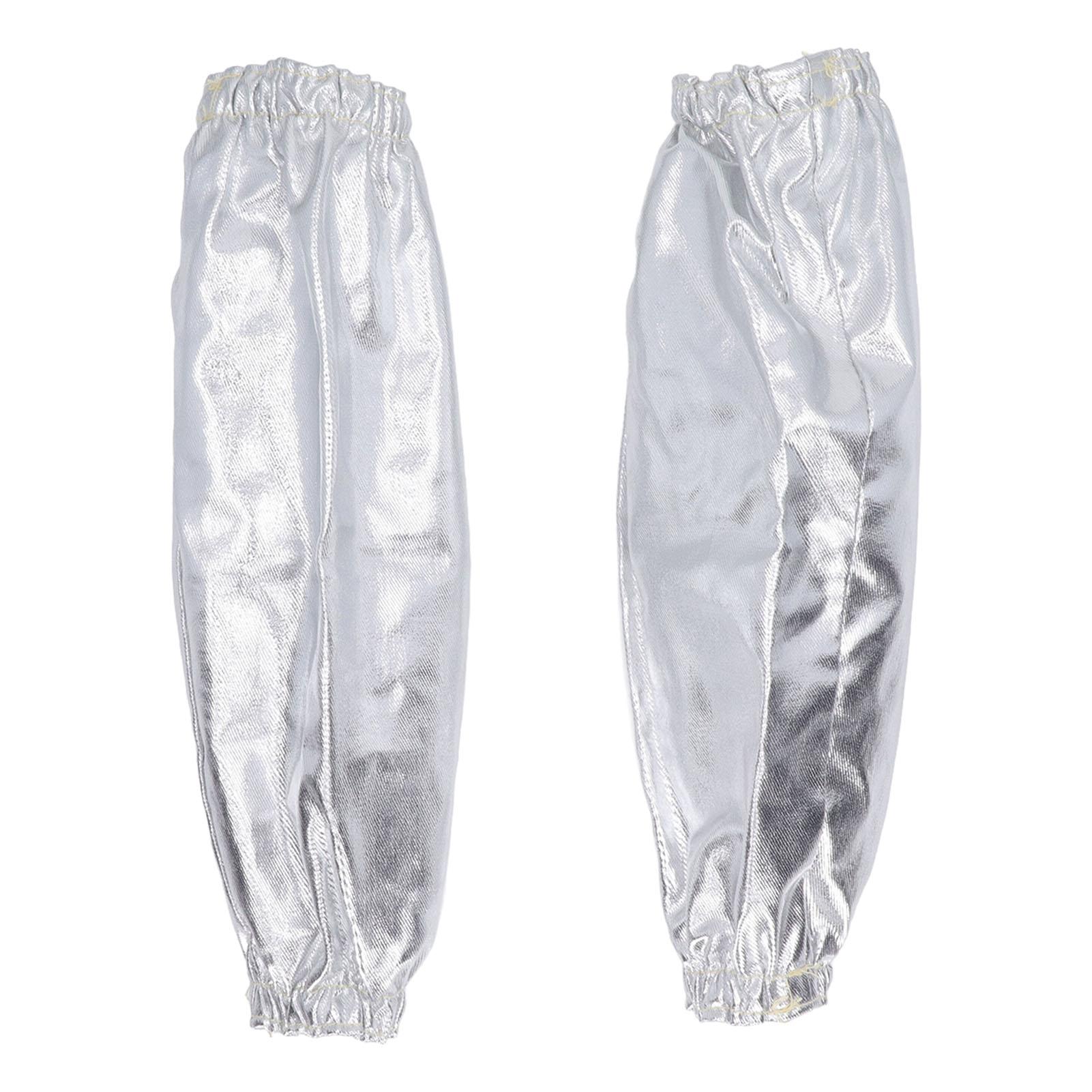 1 Pair Arm Oversleeves Insulated High Temperature Resistant Aluminum Foil Flame Retardant Welding Protective Covers Aluminum foil + heat-absorbing cloth