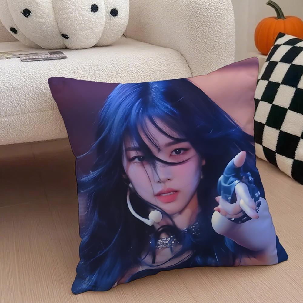 Elegant Korean Beautiful Singer KKarina Cushion Cover Throw Pillow Cover Hidden Button Durable Polyester Chair Cushion