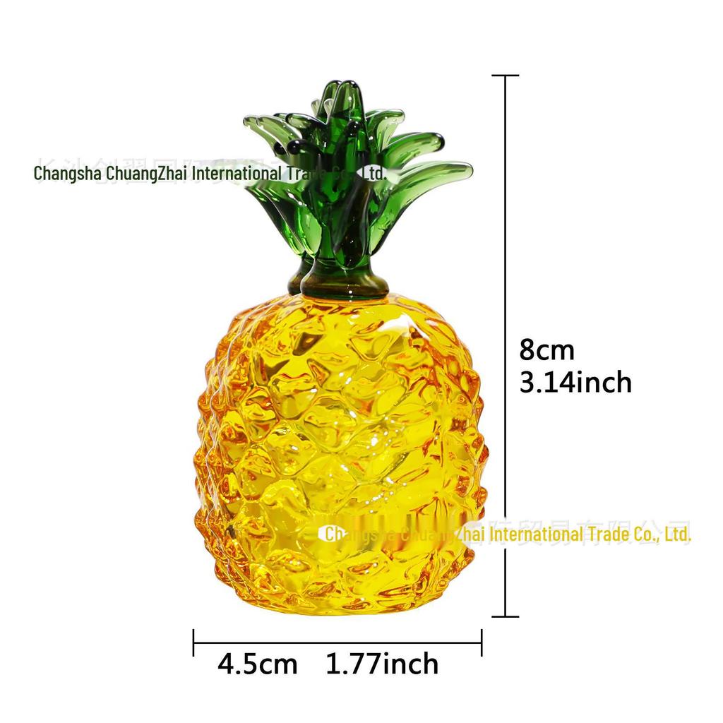 Gelbgrünes Kristall-Ananas-Desktop-Ornament