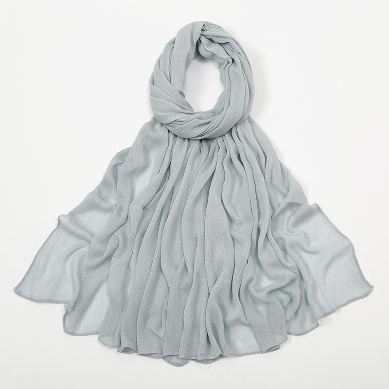Crinkle Muslim Women Hijab Wrinkle Rayon Headscarf Solid Color Women's Turban Plain Viscose Cotton Musulman Femme Shawl Ramanda