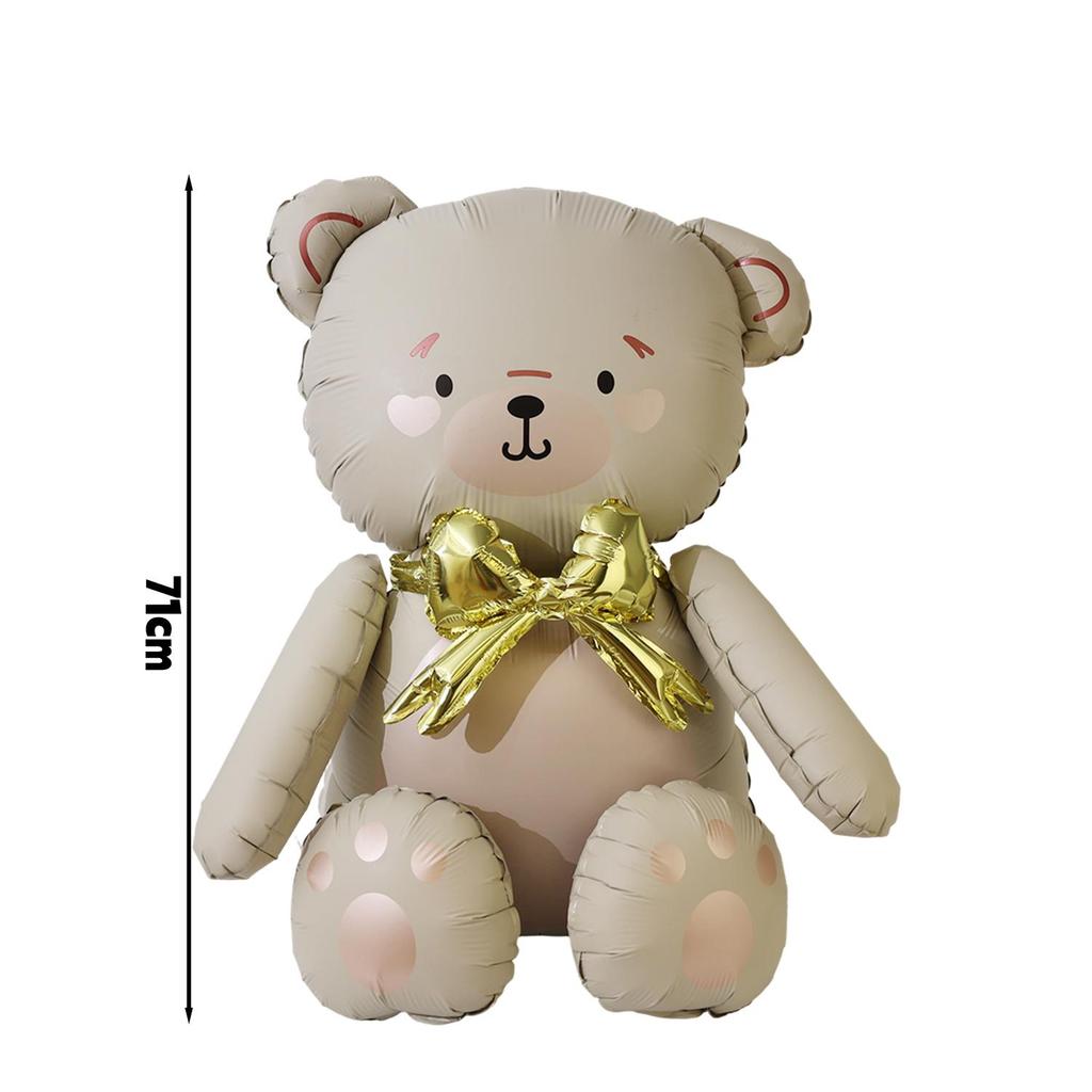 Bow Bear Aluminum Film Balloon Upright Design Boys Girls Birthday Gifts Ballons Party Decorations Anniversary Bear Balloons