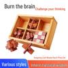 Beech Wood Luban Lock Puzzle Toy for Children and Students - High Difficulty Kongming Lock