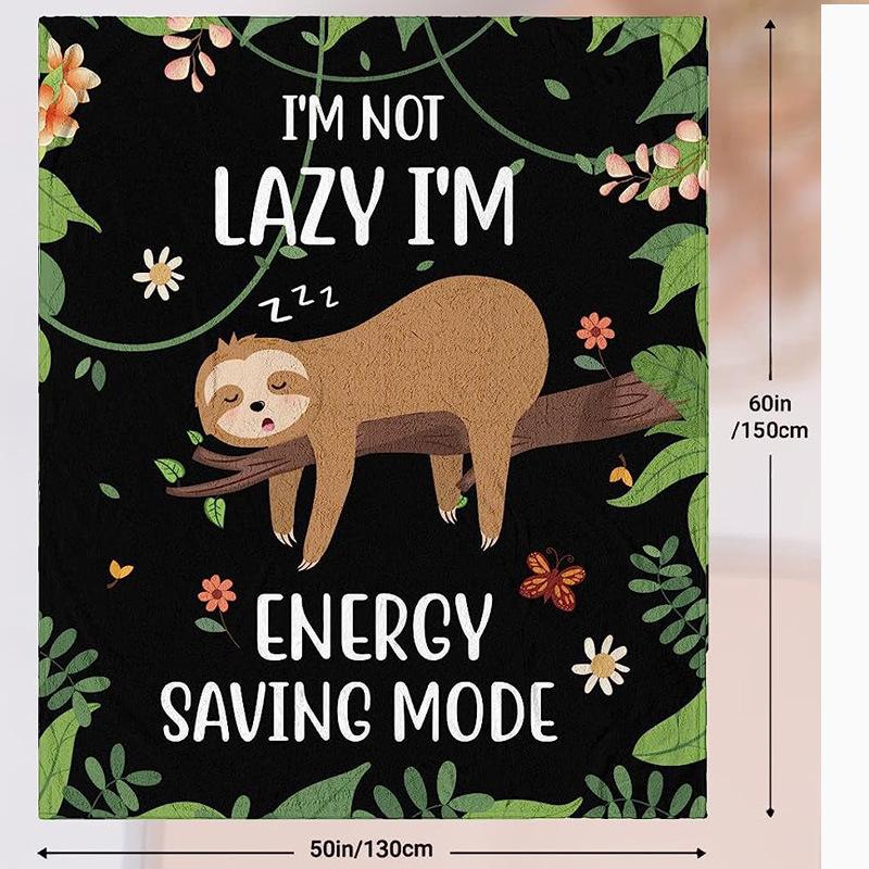 Cozy Sloth Print Plush Throw | Fluffy Animal Blanket for Couch, Bed, Travel & Camping - Kids & Adults Kawaii Pattern For Child