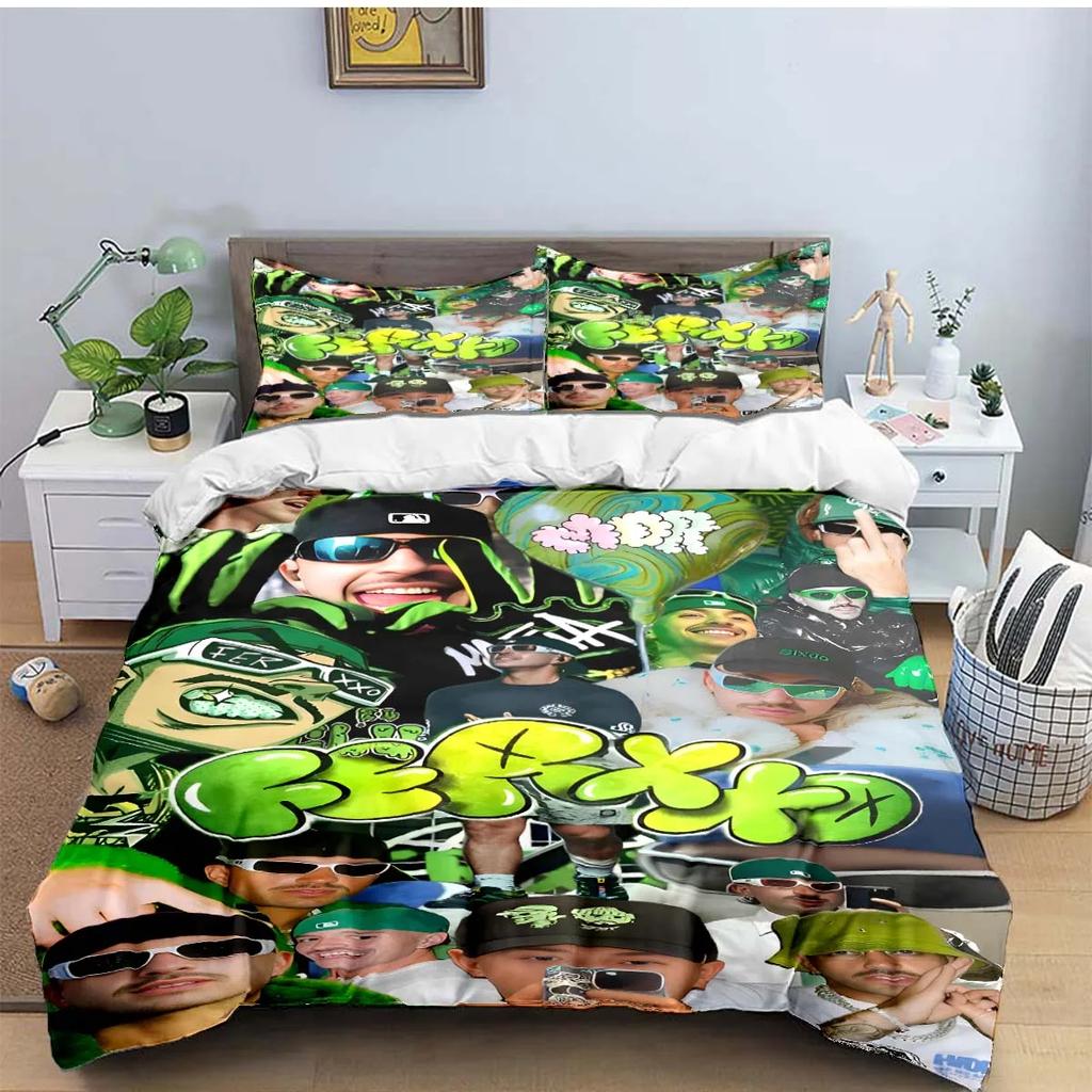 Fashion Pop Singer Ferxxo Feid Print Bedding Sets Bed Supplies Set Duvet Cover Bed Comforter Set Bedding Set Luxury Birthdaygift