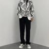 Men's Classic Pleated Solid Color Trousers - Versatile, Loose-Fit for Spring and Autumn In Korean Business Style