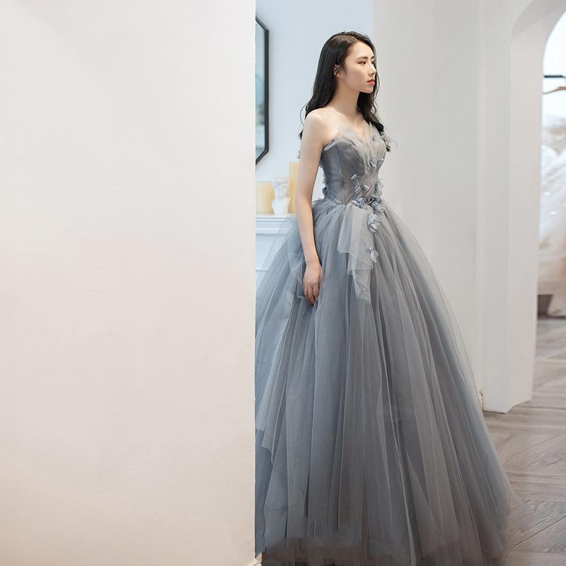 Stunning Temperament Annual Meeting Evening Dress Women's 1011 New Summer Banquet Socialite Art Examination Vocal Host Dress