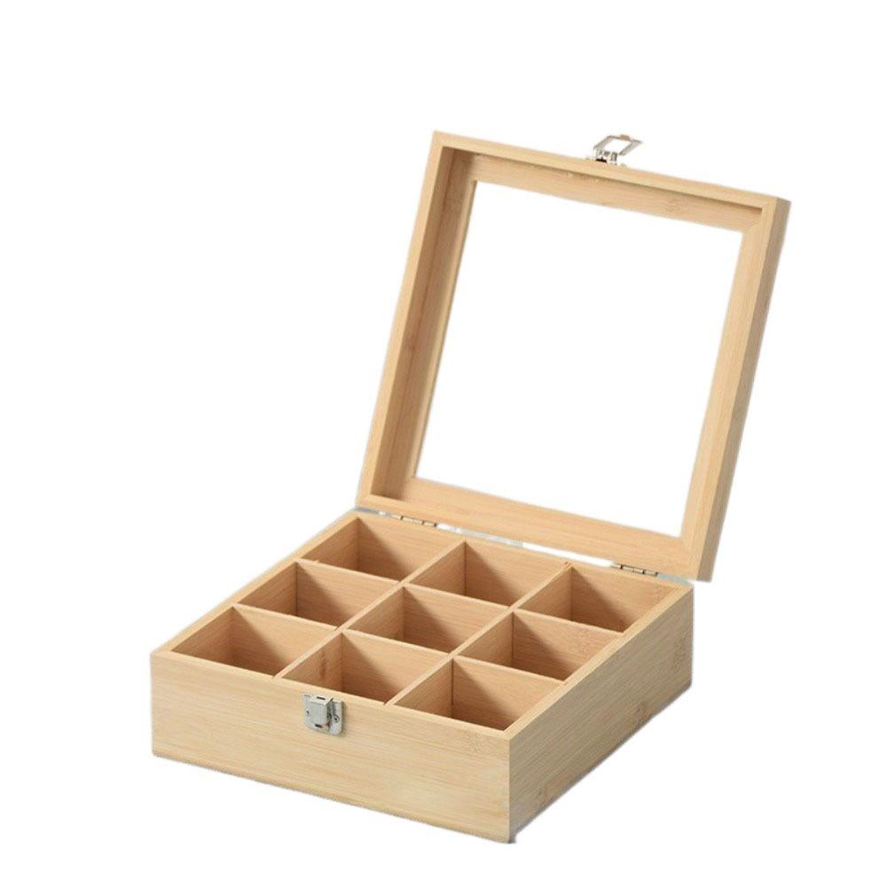 Dustproof Jewelry Organizer Wooden Tea Box Holder Tea Bag Storage Boxes  Kitchen Bar