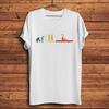Evolution of Unisex Skiing Basketball Surfing Fishing Funny T ShirtVintage Casual Short TShirtUnisex Tee Breathable Print