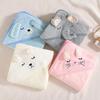 Baby Cover Boy Girl Dino Animal Hooded Cold Blankets Baby Crib Kit Accessories Infant Kids Swaddling Bath Velvet Quick-Dry Towel