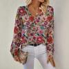 Neues bedrucktes V-Ausschnitt-Oberteil Damen beliebter Pullover Langarm Frühling und Herbst Pullover